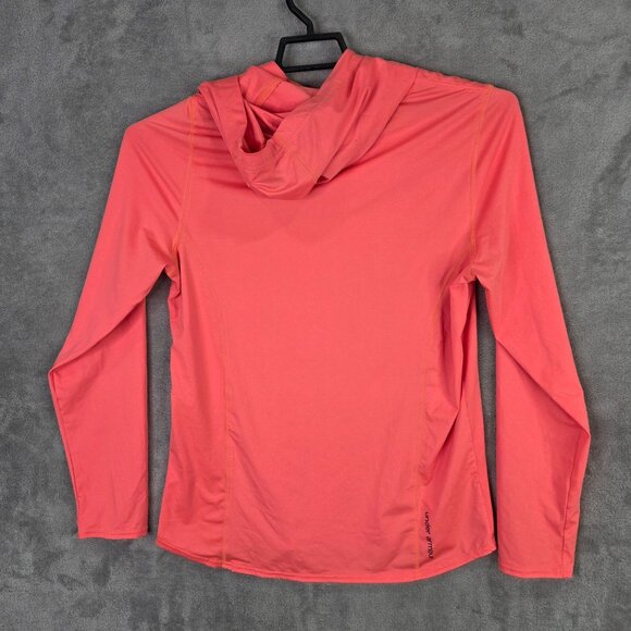 Womens Under Armour Coral Pink Pullover Hooded Shirt ISO Chill Long Sleeve XL - Picture 3 of 6